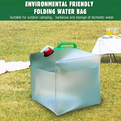 Folding WaterBag Large Capacity Portable Water Container Plastic Bucket 5/10/20L • $13.59