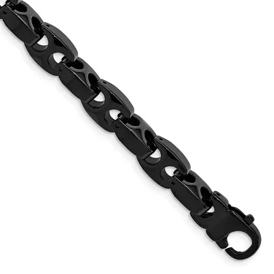 Men's 9mm Black Plated Tungsten Anchor Link Chain Bracelet 9 Inch • $166.98