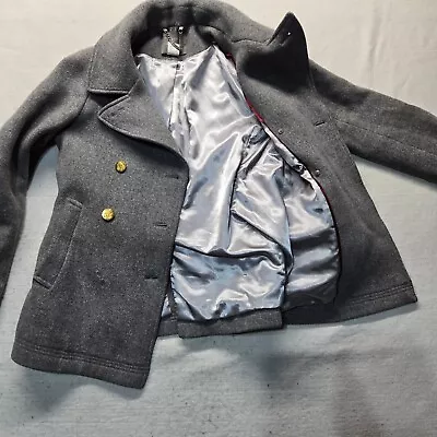 J Crew Coat Gray Peacoat Stadium Cloth Nello Gori Adult Women's Size 6 • $25