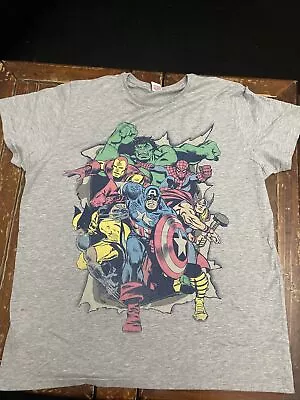 Mens Marvel T Shirt Grey Primark Size XL  • £3