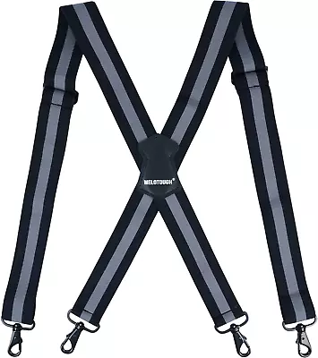 Men'S Suspender 1.5/2 Inch Wide Suspenders Full Elastic X Back Suspender With Sn • $19.99