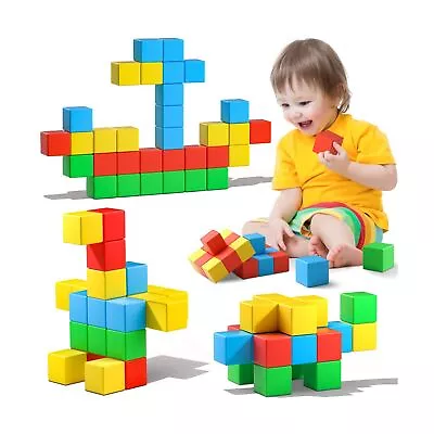 Magnetic Blocks1.42inch Large Magnetic Building Block For Toddlers 3 4 5 6 7... • $38.99