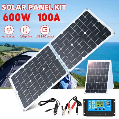600 Watts Solar Panel Kit 100A 12V Battery Charger With Controller Caravan Boat • $24.69