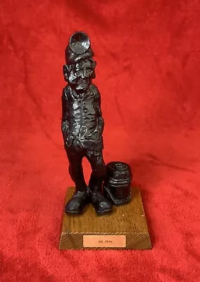 VINTAGE “BIG JOHN” Coal Miner  Figurine Handcrafted From Coal • $24.99