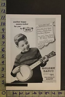 1956 Toy Ad Music Instrument Golden Banjo Automatic Emenee Dixieland String Te28 • $21.95