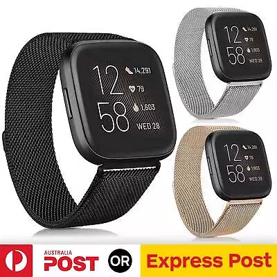 For Fitbit Versa 4 3 2 Sense Watch Band Strap Sports Metal Wristband Replacement • $8.95