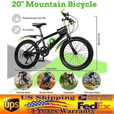 20 Inch Child City Bike 7 Speeds Kids Mountain Bike Double Disc Brake Bicycle • $102