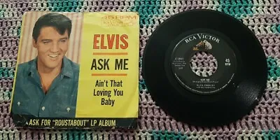 Elvis Presley 45 Ain't That Loving You / Ask Me RCA Victor 47-8440 Vg+ W PS • $21