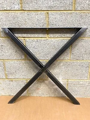 Industrial Rustic X Cross Legs Bench Metal Office Desk Coffee Dining Table X 2 • £72.99
