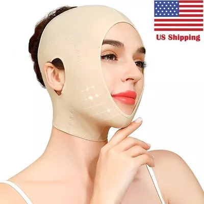 Reusable V Line Face Slimming Double Chin Reducer Mask Lifting Belt Anti-Wrinkle • $8.64