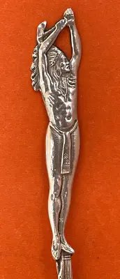 Stunning Almost Nude Figural Indian Davenport Ia Sterling Silver Souvenir Spoon • $29.99