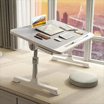 Folding Laptop Table Bed Tray Sofa Lap Desk Stand Height Adjustable Socket Tray • £19.99