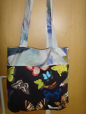 NEW IN DESIGNERS GUILD BUTTERFLY PARADE TULIP LINEN  PRINT 13in Tote  Bag LINED • £9.99