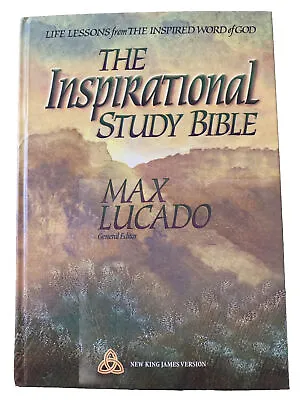 The Inspirational Study Bible Life Lessons By Max Lucado NKJ 1995 Hardcover Book • $22.99