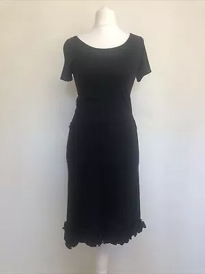 Tuzzi Black Knit Bow Hemline Dress Size Small • £25