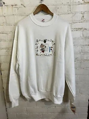 Vintage NOs Jerzees Crewneck Sweatshirt XL 80s 90s Visibleink Holidays Xmas • $8