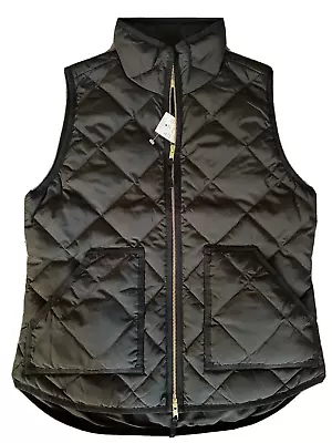 J.CREW NEW Lightweight Quilted Down Excursion Vest Black NWT XXS • $24.99