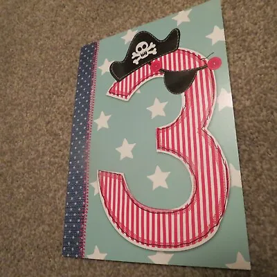 3 Year Old Pirate Themed Birthday Card Good Quality • £1.30