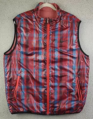 Nike Golf Reversible Full Zip Quilted Sleeveless Vest Jacket Men's Size XL Plaid • $49.99