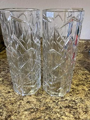 PAIR Of Marquis By Waterford Crystal: Ceylon 12  Hurricane Candle Holders • $19