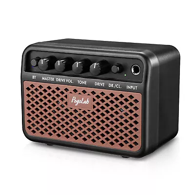 POGOLAB Electric Guitar Amplifier Guitar Amp 5W Bluetooth Headphone Jack Brown • $34.99