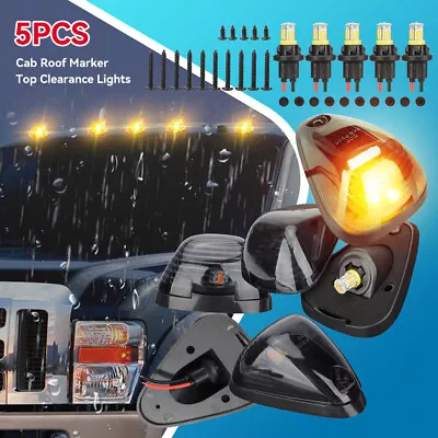 5Pcs Smoke Lens Amber LED Cab Roof Marker Lights For Ford F-250 F-350 Super Duty • $21.99