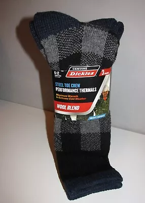 Mens 3 PAIR Dickies Steel Toe Thermal Socks (Shoe Size 6-12) BRAND NEW W TAGS • $11.99