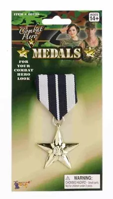 Military Army Pin SINGLE STAR Medal COMBAT HERO Costume Accessory • $5.95