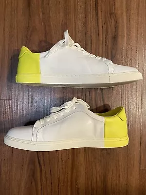 Zara Basics White Leather Tennis Shoes Sneakers - Sz EU 41 (US 10) • $18