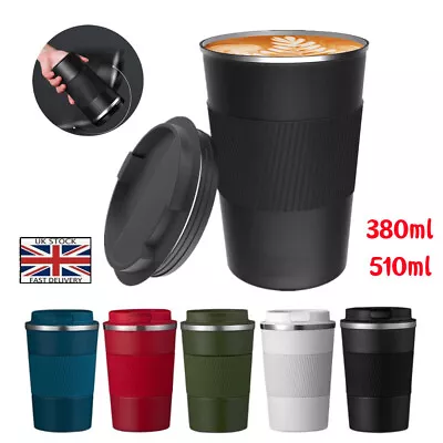 £13.45 • Buy 510ML Insulated Thermal Travel Stainless Steel Coffee Mug Cup Leakproof Flask UK