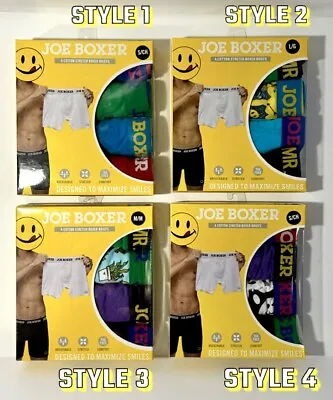 New Joe Boxer Men's 4 Pack Cotton Stretch Boxer Briefs Sizes S M L XL • $17.99