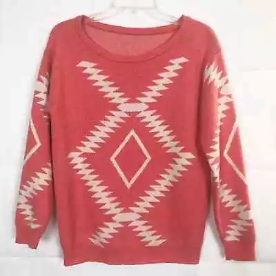 Women's Tribal Print Women's Crew Neck Sweater Size Medium • $7.20
