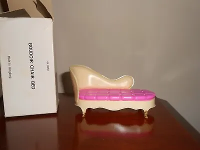 Vintage Marx LITTLE HOSTESS White & Pink Chaise Lounge Dollhouse Furniture 1964 • $17.95