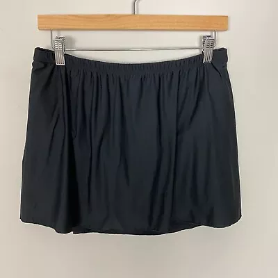 Miraclesuit Skirted Bikini Bottom Skirt Black Ruffle Womens 16 Swim • $34.95