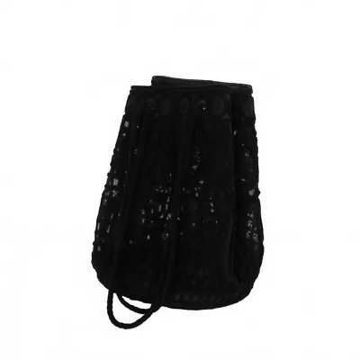 Mame Kurogouchi 22Aw Cord Embroidery Bucket Bag Tote Black • £384.19