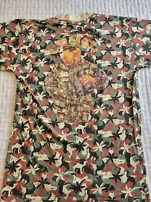 $12.99 • Buy Vintage 1990s Camel Camoflauge Pocket T Shirt Size Medium Camo Joe