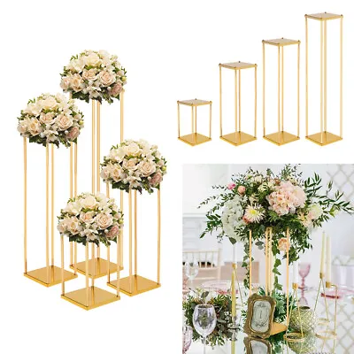 40/60/80/100cm Wedding Metal Flower Stand Pedestal Centrepiece Decor Multi Shape • £9.95