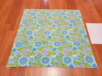 Awesome RARE Vintage Mid Century Retro 70s 60s Grn Blu Floral Pillowcase Fabric! • $22