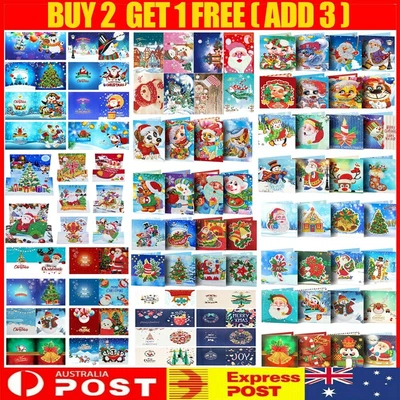 $7.99 • Buy 8PCS 5D DIY Diamond Painting Christmas Cards Mosaic Art Kits Greeting Postcards 