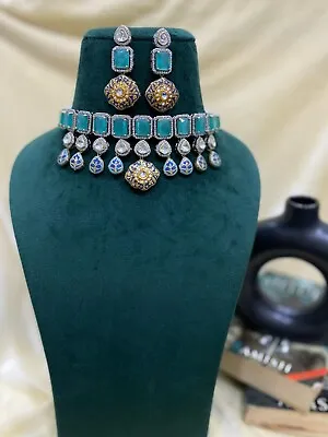 Indian Bollywood Antique Fashion Jewelry Meenakari Choker With Earring • $69.99