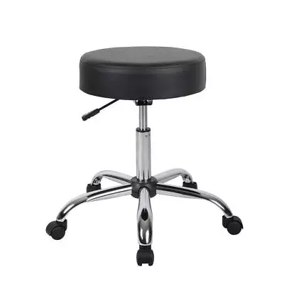 Medical Stool Chair Swivel Leather Seat Height Adjustment Pedestal Office Black • $111.95