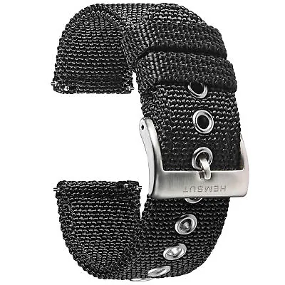 Nylon Weaved Watch Strap Men Watch Bands Quick Release Black Replacement Wrap • $13.99