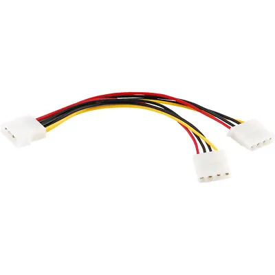 4-Pin Molex Splitter Cable Male To 2x Female IDE Power Extension Adapter 18AWG • $2.99