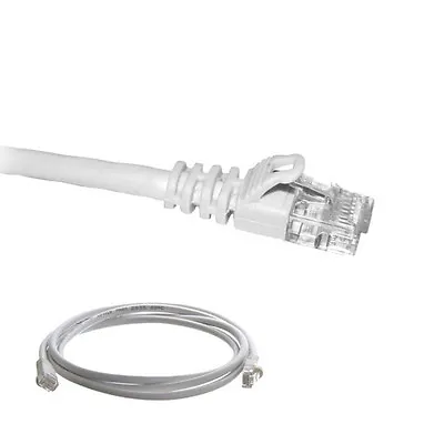 CAT6 Patch Cable White Ethernet LAN Modem Wire 10ft 20ft 50ft 100ft 200ft Lot • $3.73