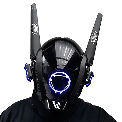 $328.80 • Buy Cyberpunk Mask Blue LED Light Wings Cosplay Party Festival Club Props Mech Taran