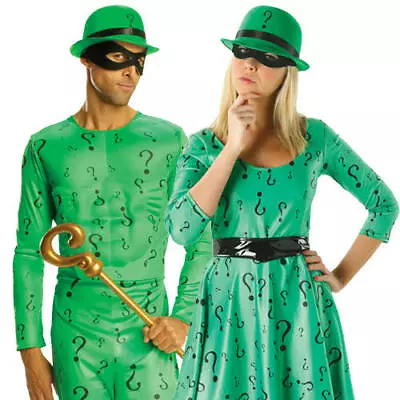 £38.99 • Buy Classic Riddler Adults Fancy Dress Batman Villain Comic Book Mens Ladies Costume