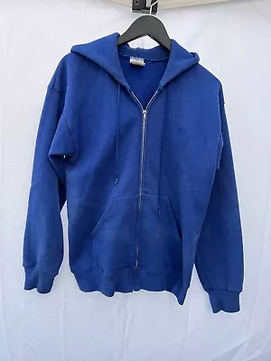 Vintage USA Olympics 80s 90s Blue Zip Up Hoodie Sweatshirt Nice Fade Medium • $34.99