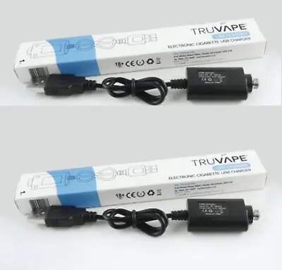 2-Pack Genuine Truvape USB Charger Vape E-Cigarette 510-eGo-Evod/ CF MAX • £6.79