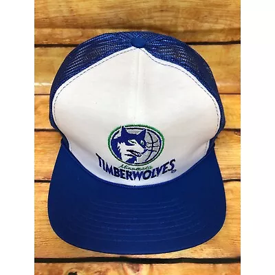 NOS Vintage MINNESOTA TIMBERWOLVES Mesh Trucker Snapback Hat (a78) • $24.99