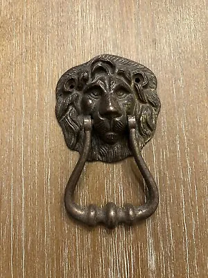 Vintage BRASS LION HEAD DOOR KNOCKER • $30